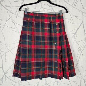 Bonda Nova Scotia VTG Red Plaid Tartan Wool Pleated Kilt Skirt